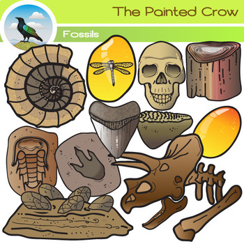 Preview of Prehistoric Fossils Clip Art Set