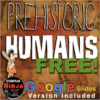 Preview of Prehistoric Humans PowerPoint / Google Slides + Guided Notes + Video Clips