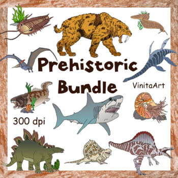 Preview of Prehistoric clip art bundle Paleozoic, Mesozoic, Cenozoic, Growing