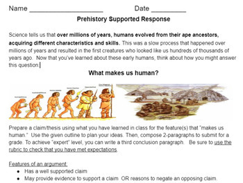 Preview of Prehistory Supported Response 