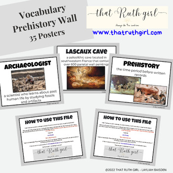 Preview of Prehistory Vocabulary Wall