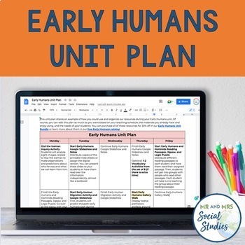 Preview of Prehistory and Early Humans Unit Plan and Lesson Overview