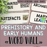Prehistory and Early Humans Word Wall without definitions