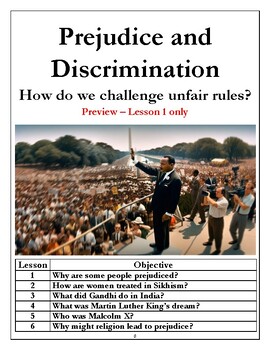 Preview of Prejudice & Discrimination - Unit of work - Textbook - Activities - Preview