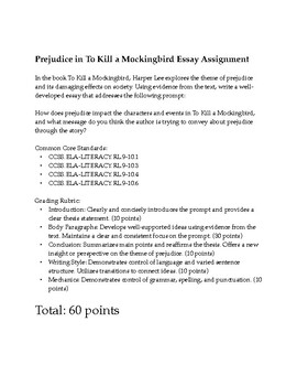 prejudice essays on to kill a mockingbird