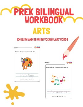 Preview of Prek- Different Types of Art (English/Spanish Vocabulary Words)