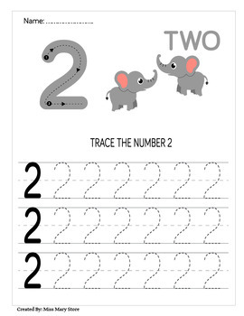 Prek / Kindergarten Tracing Numbers 0-9 Worksheets by Miss Mary Store