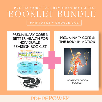 Preview of Preliminary PDHPE Core 1 & 2 Scaffolded Revision Notes bundle