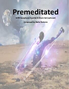 Preview of Premeditated (Stories of Injustice)for Saxophone Quartet & Drum Set-Score &Parts