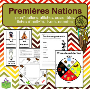 Preview of Premières Nations autochtones- planifications, affiches, fiches FRENCH *NO PREP*