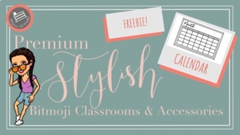Preview of Premium Bitmoji Classroom/Office Blank Calendar Template Freebie!