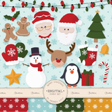 Premium Christmas Characters Clip Art & Digital Papers Set