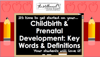 Preview of Prenatal Development & Childbirth Key Terms & Definitions: Answer Key Included