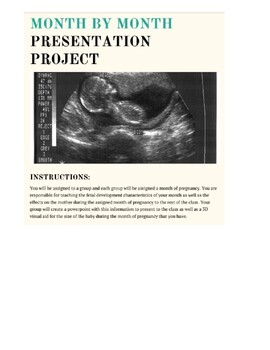 Preview of Prenatal/Fetal Development - Month by Month PROJECT - Child Development