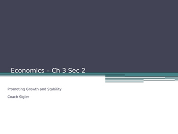 Preview of Prentice Hall Economics Ch 3 Sec 2 Promoting Growth and Stability