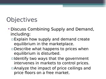 Preview of Prentice Hall Economics Ch 6 Sec 1 Combining Supply and Demand for Price