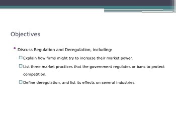 Preview of Prentice Hall Economics Ch 7 Sec 4 Regulation and Deregulation