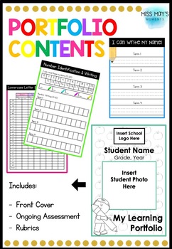 Prep/Foundation/1st Grade Portfolio - Editable! by Miss May's Moments