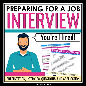 Preview of Interviews Presentation - Career or Job Application and Mock Interview Activity