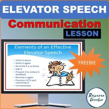 Preview of Elevator Speech Mini Lesson PowerPoint
