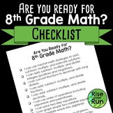 Preparing for 8th Grade Math Checklist