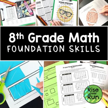 Preview of Preparing for 8th Grade Math Foundation Skills Bundle