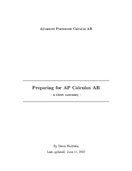 Preview of Preparing for AP Calculus AB
