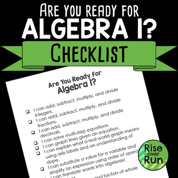 Preview of Preparing for Algebra 1 Checklist