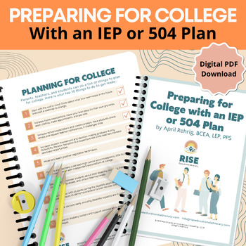 Preview of Preparing for College with an IEP or 504 Plan
