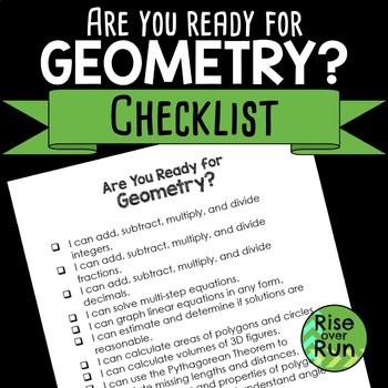 Preview of Preparing for Geometry Checklist