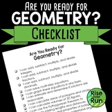 Preparing for Geometry Checklist