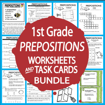 Preview of Preposition Activities & Worksheets – 1st Grade ELA Practice Prepositions Lesson