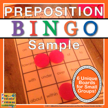 Preview of Preposition Bingo Sampler