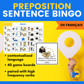 Preview of Preposition BINGO in French with sentences