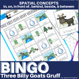 Preposition Bingo with Three Billy Goats Gruff - in, on, b