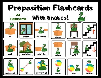 Kindergarten-3rd Picture and Word flash cards. Preposition Word Flash Cards 
