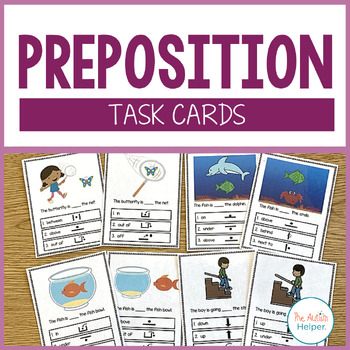 Preposition Task Cards by Autism Helper | TPT
