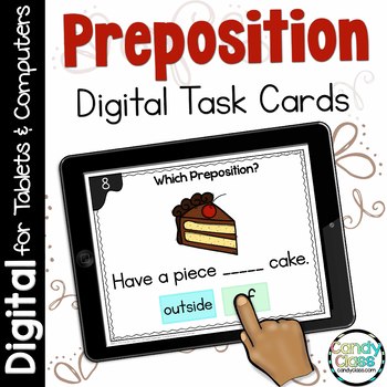 Preview of Preposition Grammar Practice Activity 1st Grade Google Slides Digital Resource