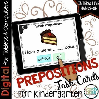 Preview of Preposition Kindergarten Google Classroom Grammar Center Sentences ELA Activity