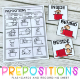 Preposition Positional Word Flashcards and Recording Sheet