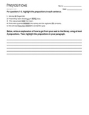 Preposition Practice Worksheet