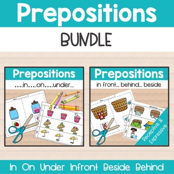 Preview of Preposition Activities BUNDLE: in, on, under, in front, beside, behind