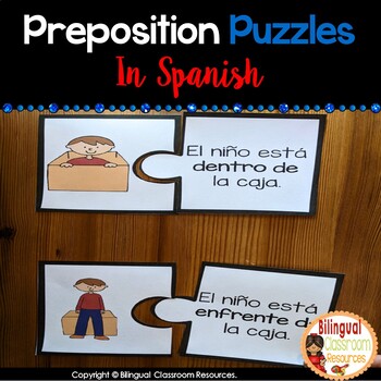 Preview of Preposition Puzzles In Spanish-Rompecabezas de las preposiciones de lugar