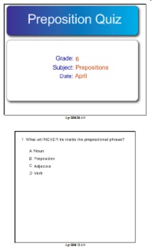 Preview of Preposition Smartboard Clicker Quiz