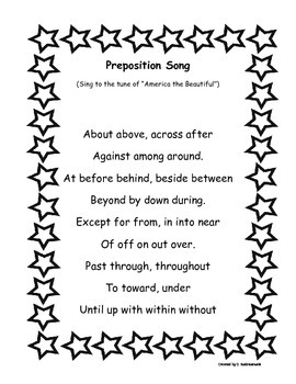 Preview of Preposition Song