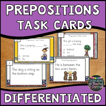 Preview of Preposition Task Cards Differentiated SAMPLE