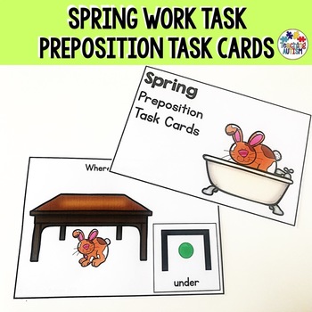 Preview of Preposition Task Cards Spring Activities