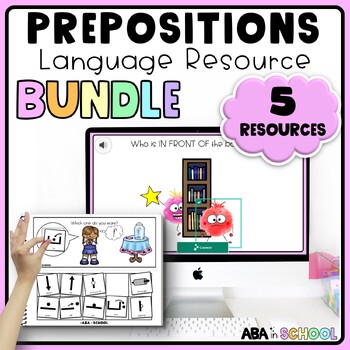 Preview of Preposition Visuals - Prepositions List for Special Education and Speech goals