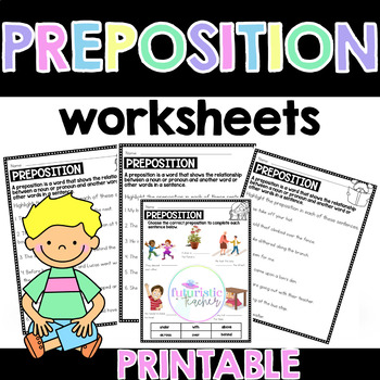 Preposition Worksheets by Futuristic Teacher | TPT