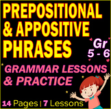 Prepositional & Appositive Phrases | Grammar Worksheets & 